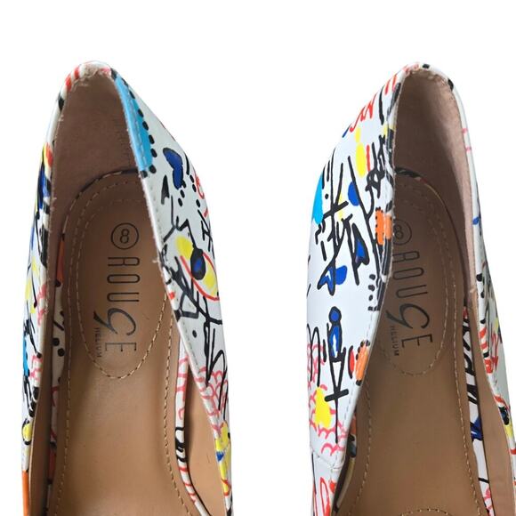 Rouge Helium Size 8M stiletto pump heel graffiti party datenight artist - Picture 4 of 10